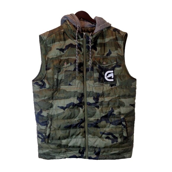 NWT Ecko Unltd. Camo Puffer Vest Hoodie XL Mens Camouflage Sleeveless Zip Front - Picture 4 of 9